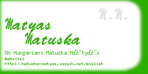 matyas matuska business card